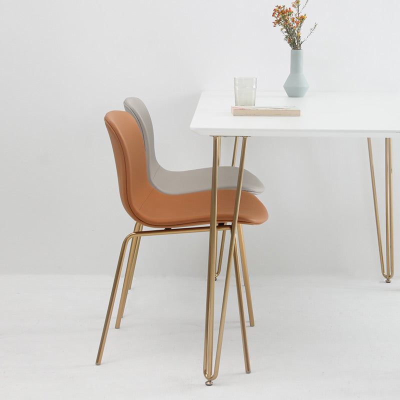 Contemporary Style Dining Room Chairs Dining Armless Chairs with Metal Legs Clearhalo ' kitchen&dining_furn' 'Dining Chairs' 'Dining Tables & Seating' 'dining_chair' 'furn' 'furn_dining_chair' 'Furniture' 'furniture_dining_chair' 'Kitchen & Dining Furniture' 'kitchen' 3870999