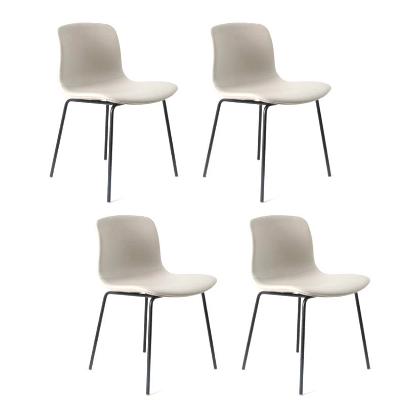Contemporary Style Dining Room Chairs Dining Armless Chairs with Metal Legs Light Gray 4 Piece Set Black Clearhalo ' kitchen&dining_furn' 'Dining Chairs' 'Dining Tables & Seating' 'dining_chair' 'furn' 'furn_dining_chair' 'Furniture' 'furniture_dining_chair' 'Kitchen & Dining Furniture' 'kitchen' 3871008
