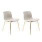 Contemporary Style Dining Room Chairs Dining Armless Chairs with Metal Legs Light Gray 2 Piece Set Brass Gold Clearhalo ' kitchen&dining_furn' 'Dining Chairs' 'Dining Tables & Seating' 'dining_chair' 'furn' 'furn_dining_chair' 'Furniture' 'furniture_dining_chair' 'Kitchen & Dining Furniture' 'kitchen' 3871010