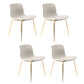 Contemporary Style Dining Room Chairs Dining Armless Chairs with Metal Legs Light Gray 4 Piece Set Brass Gold Clearhalo ' kitchen&dining_furn' 'Dining Chairs' 'Dining Tables & Seating' 'dining_chair' 'furn' 'furn_dining_chair' 'Furniture' 'furniture_dining_chair' 'Kitchen & Dining Furniture' 'kitchen' 3871011