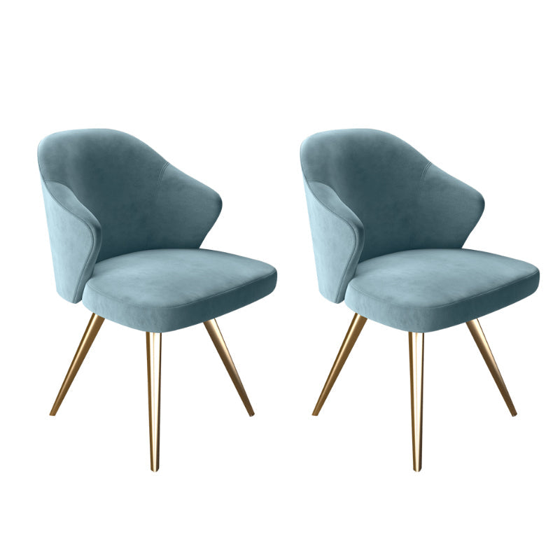 Contemporary Style Metal Dining Chair Dining Wingback Side Chair for Kitchen Pink-Blue 2 Piece Set Clearhalo ' kitchen&dining_furn' 'Dining Chairs' 'Dining Tables & Seating' 'dining_chair' 'furn' 'furn_dining_chair' 'Furniture' 'furniture_dining_chair' 'Kitchen & Dining Furniture' 'kitchen' 3871014