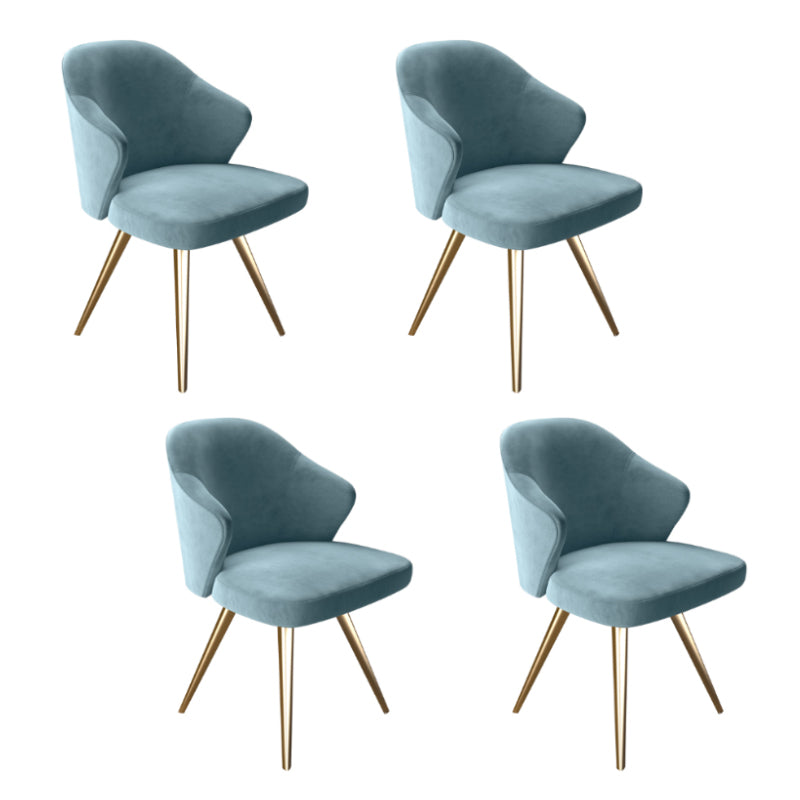 Contemporary Style Metal Dining Chair Dining Wingback Side Chair for Kitchen Pink-Blue 4 Piece Set Clearhalo ' kitchen&dining_furn' 'Dining Chairs' 'Dining Tables & Seating' 'dining_chair' 'furn' 'furn_dining_chair' 'Furniture' 'furniture_dining_chair' 'Kitchen & Dining Furniture' 'kitchen' 3871016