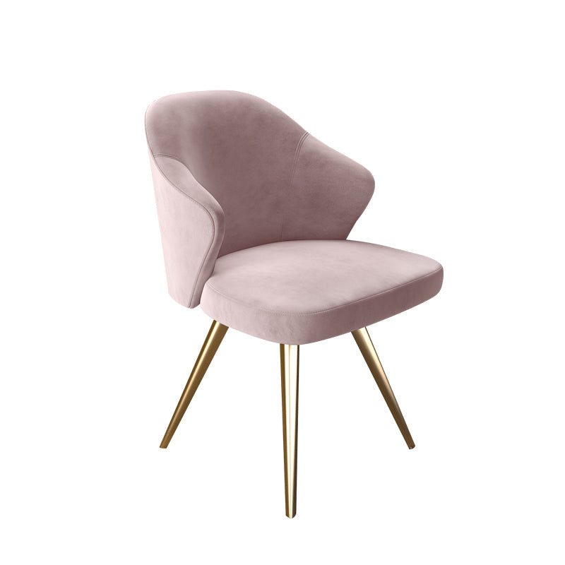 Contemporary Style Metal Dining Chair Dining Wingback Side Chair for Kitchen Pink 1 Piece Clearhalo ' kitchen&dining_furn' 'Dining Chairs' 'Dining Tables & Seating' 'dining_chair' 'furn' 'furn_dining_chair' 'Furniture' 'furniture_dining_chair' 'Kitchen & Dining Furniture' 'kitchen' 3871018