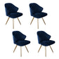Contemporary Style Metal Dining Chair Dining Wingback Side Chair for Kitchen Royal Blue 4 Piece Set Clearhalo ' kitchen&dining_furn' 'Dining Chairs' 'Dining Tables & Seating' 'dining_chair' 'furn' 'furn_dining_chair' 'Furniture' 'furniture_dining_chair' 'Kitchen & Dining Furniture' 'kitchen' 3871029