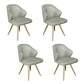 Contemporary Style Metal Dining Chair Dining Wingback Side Chair for Kitchen Light Gray 4 Piece Set Clearhalo ' kitchen&dining_furn' 'Dining Chairs' 'Dining Tables & Seating' 'dining_chair' 'furn' 'furn_dining_chair' 'Furniture' 'furniture_dining_chair' 'Kitchen & Dining Furniture' 'kitchen' 3871035