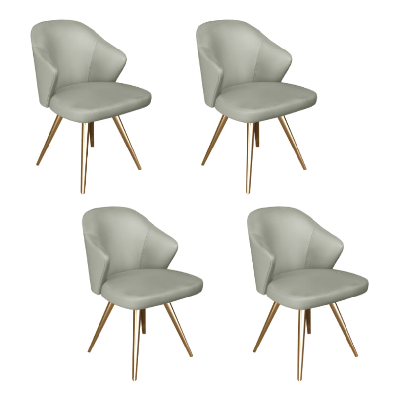 Contemporary Style Metal Dining Chair Dining Wingback Side Chair for Kitchen Light Gray 4 Piece Set Clearhalo ' kitchen&dining_furn' 'Dining Chairs' 'Dining Tables & Seating' 'dining_chair' 'furn' 'furn_dining_chair' 'Furniture' 'furniture_dining_chair' 'Kitchen & Dining Furniture' 'kitchen' 3871035
