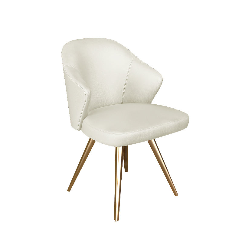 Contemporary Style Metal Dining Chair Dining Wingback Side Chair for Kitchen Off-White 1 Piece Clearhalo ' kitchen&dining_furn' 'Dining Chairs' 'Dining Tables & Seating' 'dining_chair' 'furn' 'furn_dining_chair' 'Furniture' 'furniture_dining_chair' 'Kitchen & Dining Furniture' 'kitchen' 3871037