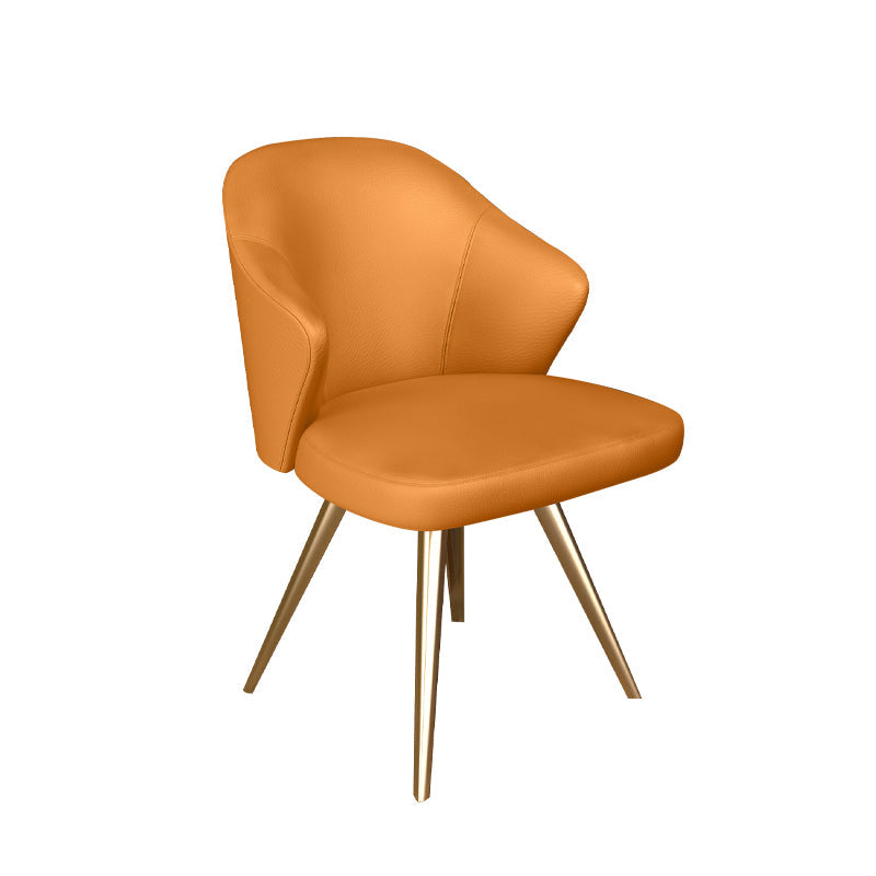 Contemporary Style Metal Dining Chair Dining Wingback Side Chair for Kitchen Orange 1 Piece Clearhalo ' kitchen&dining_furn' 'Dining Chairs' 'Dining Tables & Seating' 'dining_chair' 'furn' 'furn_dining_chair' 'Furniture' 'furniture_dining_chair' 'Kitchen & Dining Furniture' 'kitchen' 3871042