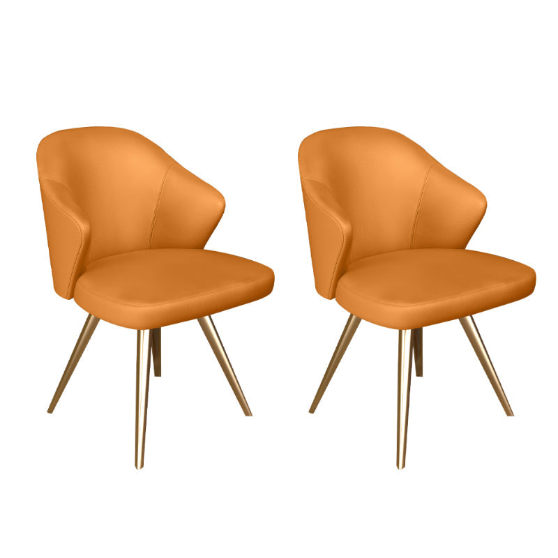 Contemporary Style Metal Dining Chair Dining Wingback Side Chair for Kitchen Orange 2 Piece Set Clearhalo ' kitchen&dining_furn' 'Dining Chairs' 'Dining Tables & Seating' 'dining_chair' 'furn' 'furn_dining_chair' 'Furniture' 'furniture_dining_chair' 'Kitchen & Dining Furniture' 'kitchen' 3871043