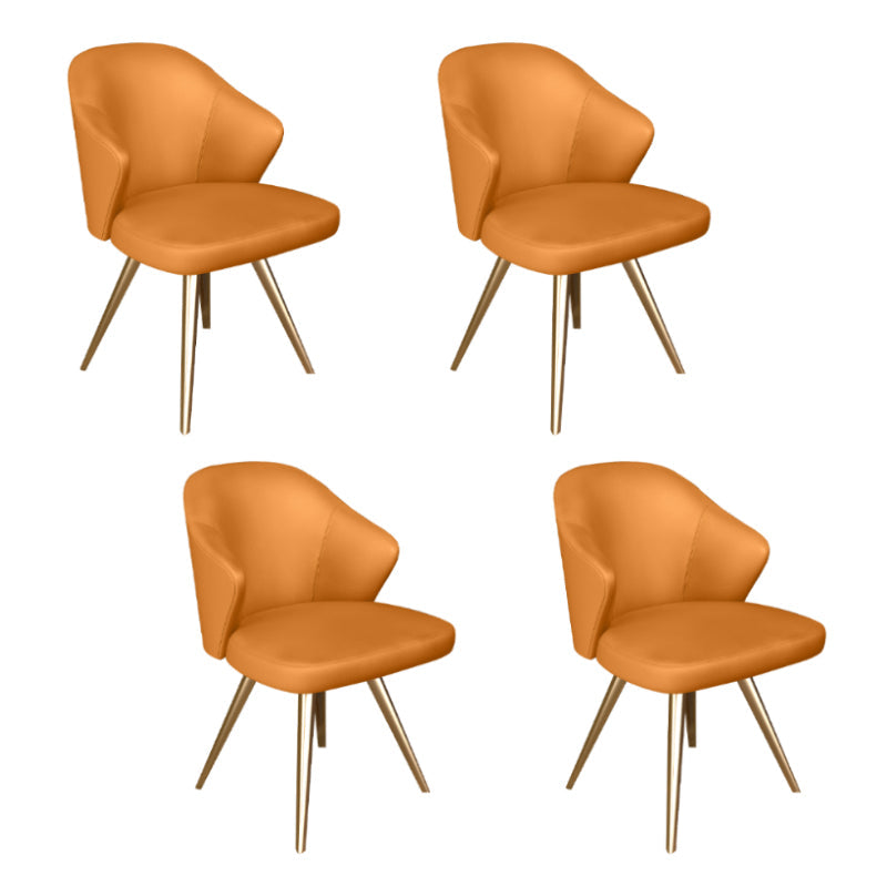Contemporary Style Metal Dining Chair Dining Wingback Side Chair for Kitchen Orange 4 Piece Set Clearhalo ' kitchen&dining_furn' 'Dining Chairs' 'Dining Tables & Seating' 'dining_chair' 'furn' 'furn_dining_chair' 'Furniture' 'furniture_dining_chair' 'Kitchen & Dining Furniture' 'kitchen' 3871044