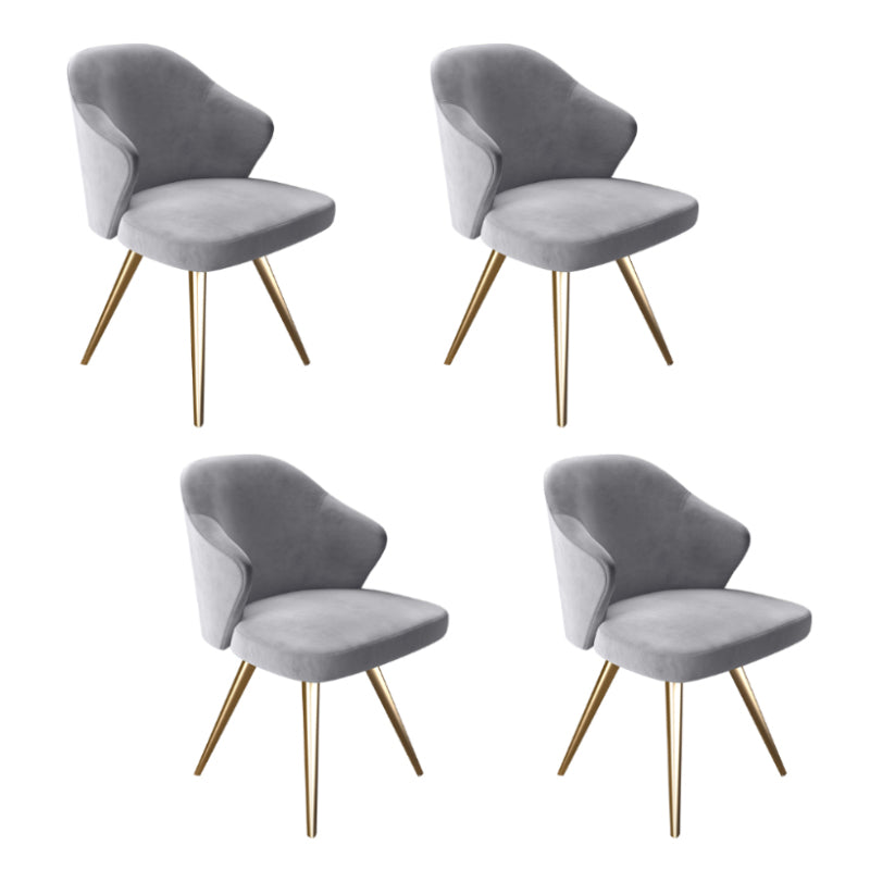 Contemporary Style Metal Dining Chair Dining Wingback Side Chair for Kitchen Grey 4 Piece Set Clearhalo ' kitchen&dining_furn' 'Dining Chairs' 'Dining Tables & Seating' 'dining_chair' 'furn' 'furn_dining_chair' 'Furniture' 'furniture_dining_chair' 'Kitchen & Dining Furniture' 'kitchen' 3871047