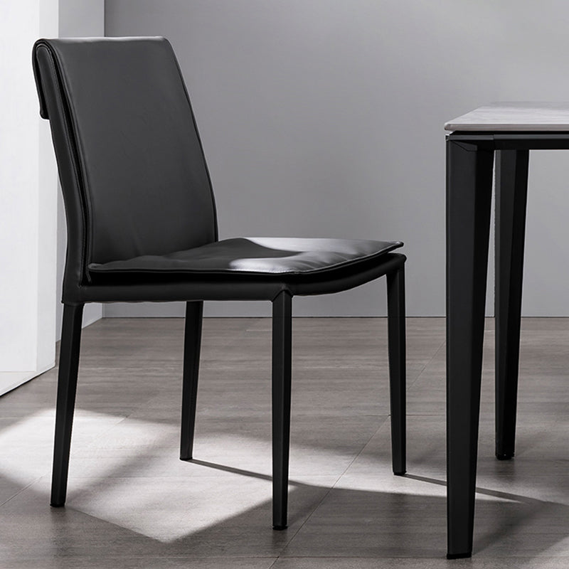 Modern Style Side Chair Home Solid Back Metal Upholstered Dining Room Chair (Set of 2) Clearhalo ' kitchen&dining_furn' 'Dining Chairs' 'Dining Tables & Seating' 'dining_chair' 'furn' 'furn_dining_chair' 'Furniture' 'furniture_dining_chair' 'Kitchen & Dining Furniture' 'kitchen' 3871051