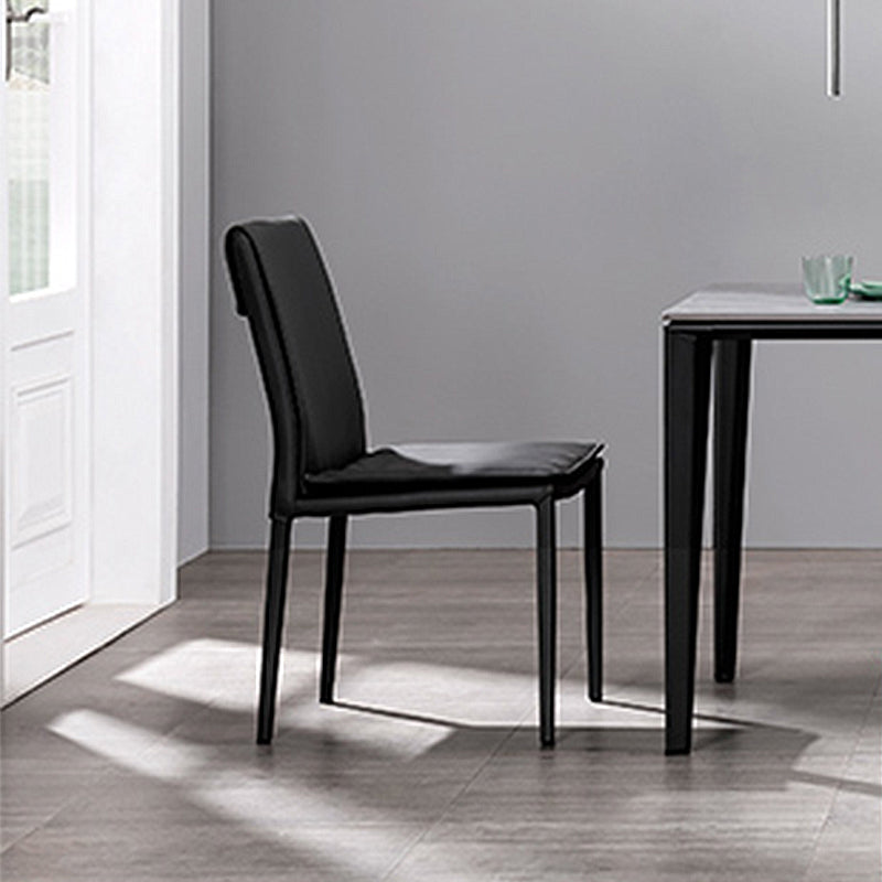 Modern Style Side Chair Home Solid Back Metal Upholstered Dining Room Chair (Set of 2) Clearhalo ' kitchen&dining_furn' 'Dining Chairs' 'Dining Tables & Seating' 'dining_chair' 'furn' 'furn_dining_chair' 'Furniture' 'furniture_dining_chair' 'Kitchen & Dining Furniture' 'kitchen' 3871053