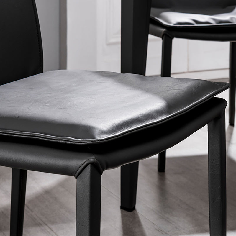 Modern Style Side Chair Home Solid Back Metal Upholstered Dining Room Chair (Set of 2) Clearhalo ' kitchen&dining_furn' 'Dining Chairs' 'Dining Tables & Seating' 'dining_chair' 'furn' 'furn_dining_chair' 'Furniture' 'furniture_dining_chair' 'Kitchen & Dining Furniture' 'kitchen' 3871058