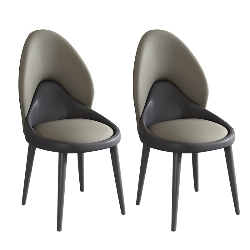 Modern Style Side Chair Indoor Solid Back Metal Upholstered Dining Room Chair (Set of 2) Camel Clearhalo ' kitchen&dining_furn' 'Dining Chairs' 'Dining Tables & Seating' 'dining_chair' 'furn' 'furn_dining_chair' 'Furniture' 'furniture_dining_chair' 'Kitchen & Dining Furniture' 'kitchen' 3871064