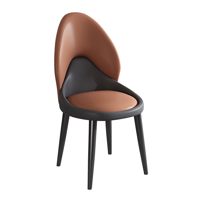 Modern Style Side Chair Indoor Solid Back Metal Upholstered Dining Room Chair (Set of 2) Clearhalo ' kitchen&dining_furn' 'Dining Chairs' 'Dining Tables & Seating' 'dining_chair' 'furn' 'furn_dining_chair' 'Furniture' 'furniture_dining_chair' 'Kitchen & Dining Furniture' 'kitchen' 3871071