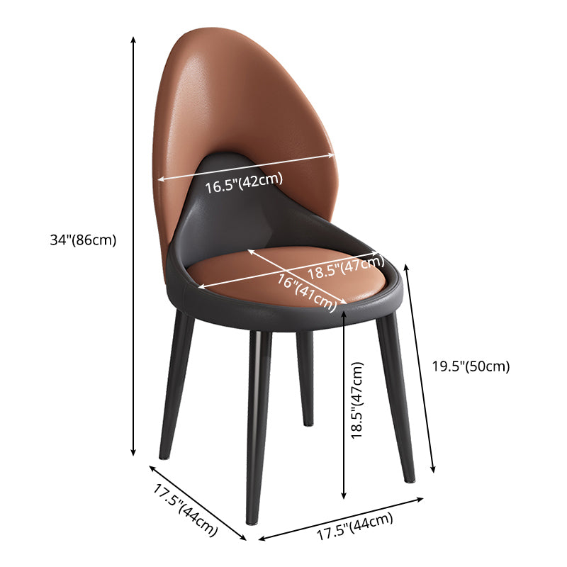 Modern Style Side Chair Indoor Solid Back Metal Upholstered Dining Room Chair (Set of 2) Clearhalo ' kitchen&dining_furn' 'Dining Chairs' 'Dining Tables & Seating' 'dining_chair' 'furn' 'furn_dining_chair' 'Furniture' 'furniture_dining_chair' 'Kitchen & Dining Furniture' 'kitchen' 3871076