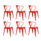 Industrial Dining Armchairs with Metal Legs Slat Back Dining Arm Chair for Coffee Bar Red 6 Piece Set Clearhalo ' kitchen&dining_furn' 'Dining Chairs' 'Dining Tables & Seating' 'dining_chair' 'furn' 'furn_dining_chair' 'Furniture' 'furniture_dining_chair' 'Kitchen & Dining Furniture' 'kitchen' 3871089