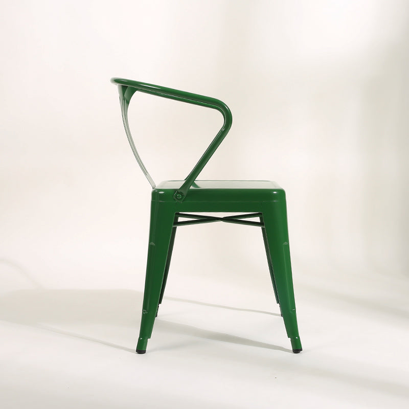 Industrial Dining Armchairs with Metal Legs Slat Back Dining Arm Chair for Coffee Bar Clearhalo ' kitchen&dining_furn' 'Dining Chairs' 'Dining Tables & Seating' 'dining_chair' 'furn' 'furn_dining_chair' 'Furniture' 'furniture_dining_chair' 'Kitchen & Dining Furniture' 'kitchen' 3871090