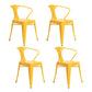 Industrial Dining Armchairs with Metal Legs Slat Back Dining Arm Chair for Coffee Bar Yellow 4 Piece Set Clearhalo ' kitchen&dining_furn' 'Dining Chairs' 'Dining Tables & Seating' 'dining_chair' 'furn' 'furn_dining_chair' 'Furniture' 'furniture_dining_chair' 'Kitchen & Dining Furniture' 'kitchen' 3871094