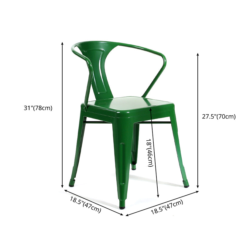 Industrial Dining Armchairs with Metal Legs Slat Back Dining Arm Chair for Coffee Bar Clearhalo ' kitchen&dining_furn' 'Dining Chairs' 'Dining Tables & Seating' 'dining_chair' 'furn' 'furn_dining_chair' 'Furniture' 'furniture_dining_chair' 'Kitchen & Dining Furniture' 'kitchen' 3871097