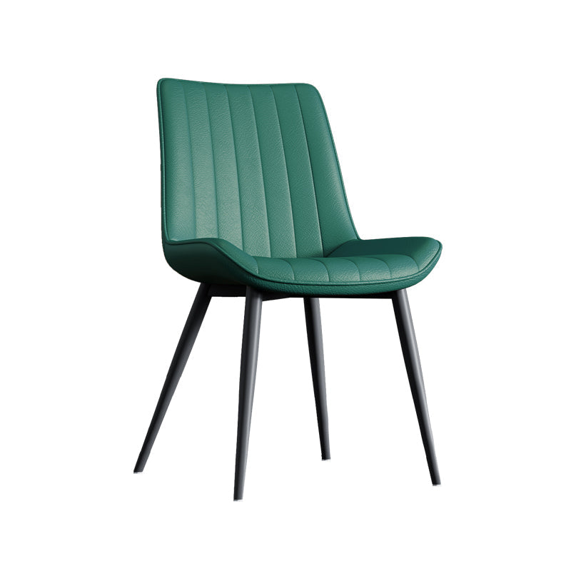 Home Scandinavian Arm Chair Upholstered Solid Back Metal Dining Room Chair Green-Black 1 Piece Clearhalo ' kitchen&dining_furn' 'Dining Chairs' 'Dining Tables & Seating' 'dining_chair' 'furn' 'furn_dining_chair' 'Furniture' 'furniture_dining_chair' 'Kitchen & Dining Furniture' 'kitchen' 3871102