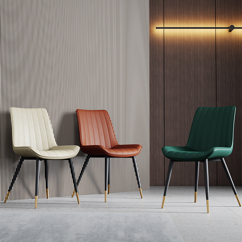 Home Scandinavian Arm Chair Upholstered Solid Back Metal Dining Room Chair Clearhalo ' kitchen&dining_furn' 'Dining Chairs' 'Dining Tables & Seating' 'dining_chair' 'furn' 'furn_dining_chair' 'Furniture' 'furniture_dining_chair' 'Kitchen & Dining Furniture' 'kitchen' 3871105