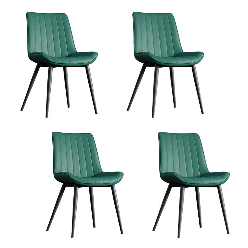 Home Scandinavian Arm Chair Upholstered Solid Back Metal Dining Room Chair Green-Black 4 Piece Set Clearhalo ' kitchen&dining_furn' 'Dining Chairs' 'Dining Tables & Seating' 'dining_chair' 'furn' 'furn_dining_chair' 'Furniture' 'furniture_dining_chair' 'Kitchen & Dining Furniture' 'kitchen' 3871106