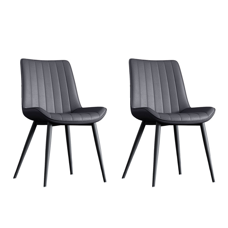 Home Scandinavian Arm Chair Upholstered Solid Back Metal Dining Room Chair Textured Black 2 Piece Set Clearhalo ' kitchen&dining_furn' 'Dining Chairs' 'Dining Tables & Seating' 'dining_chair' 'furn' 'furn_dining_chair' 'Furniture' 'furniture_dining_chair' 'Kitchen & Dining Furniture' 'kitchen' 3871121