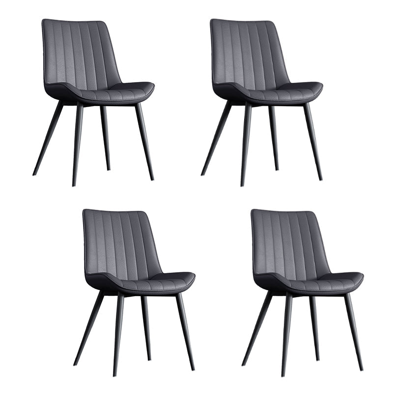 Home Scandinavian Arm Chair Upholstered Solid Back Metal Dining Room Chair Textured Black 4 Piece Set Clearhalo ' kitchen&dining_furn' 'Dining Chairs' 'Dining Tables & Seating' 'dining_chair' 'furn' 'furn_dining_chair' 'Furniture' 'furniture_dining_chair' 'Kitchen & Dining Furniture' 'kitchen' 3871122