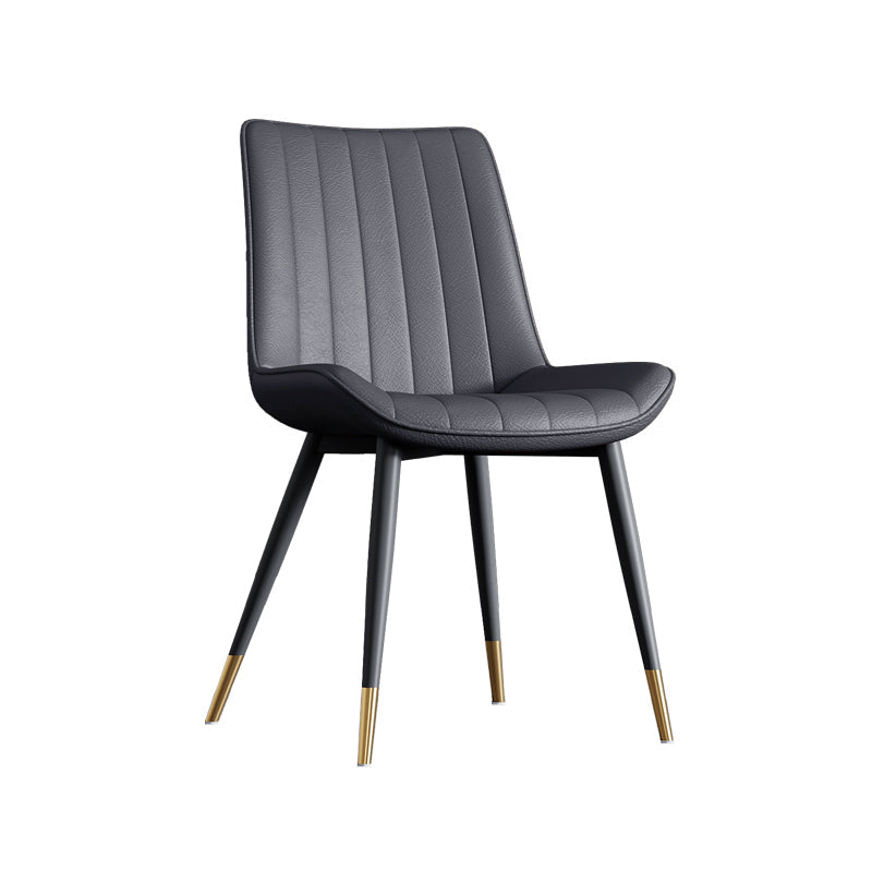 Home Scandinavian Arm Chair Upholstered Solid Back Metal Dining Room Chair Black 1 Piece Clearhalo ' kitchen&dining_furn' 'Dining Chairs' 'Dining Tables & Seating' 'dining_chair' 'furn' 'furn_dining_chair' 'Furniture' 'furniture_dining_chair' 'Kitchen & Dining Furniture' 'kitchen' 3871123