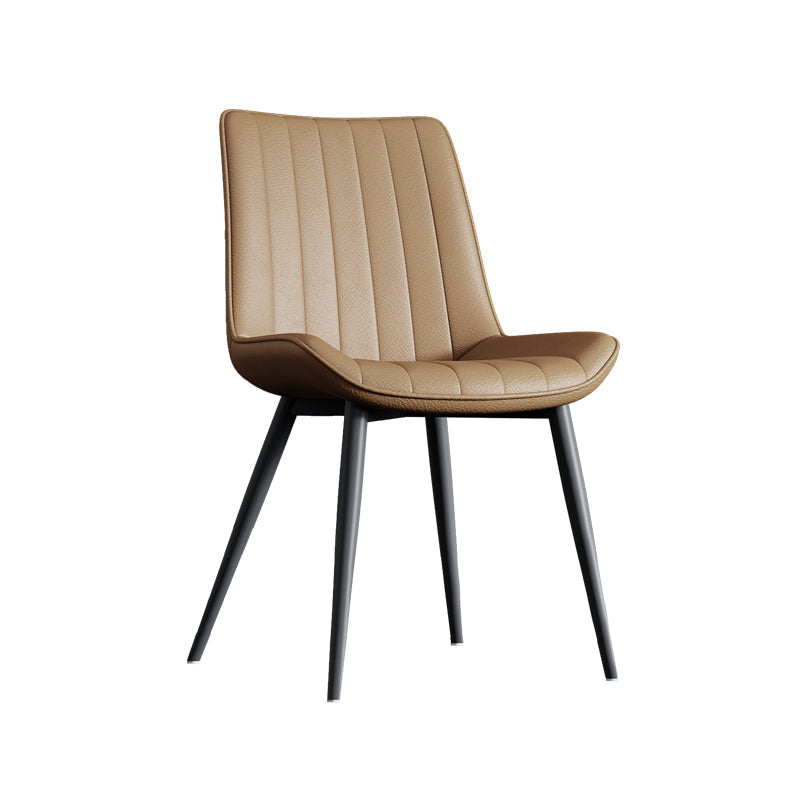 Home Scandinavian Arm Chair Upholstered Solid Back Metal Dining Room Chair Khaki 1 Piece Clearhalo ' kitchen&dining_furn' 'Dining Chairs' 'Dining Tables & Seating' 'dining_chair' 'furn' 'furn_dining_chair' 'Furniture' 'furniture_dining_chair' 'Kitchen & Dining Furniture' 'kitchen' 3871138