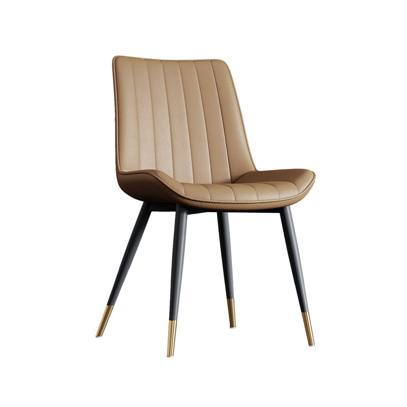 Home Scandinavian Arm Chair Upholstered Solid Back Metal Dining Room Chair Camel 1 Piece Clearhalo ' kitchen&dining_furn' 'Dining Chairs' 'Dining Tables & Seating' 'dining_chair' 'furn' 'furn_dining_chair' 'Furniture' 'furniture_dining_chair' 'Kitchen & Dining Furniture' 'kitchen' 3871141