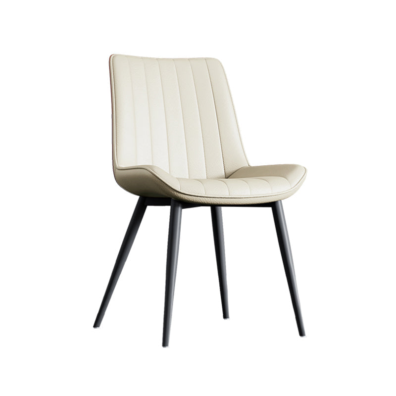 Home Scandinavian Arm Chair Upholstered Solid Back Metal Dining Room Chair Beige 1 Piece Clearhalo ' kitchen&dining_furn' 'Dining Chairs' 'Dining Tables & Seating' 'dining_chair' 'furn' 'furn_dining_chair' 'Furniture' 'furniture_dining_chair' 'Kitchen & Dining Furniture' 'kitchen' 3871147