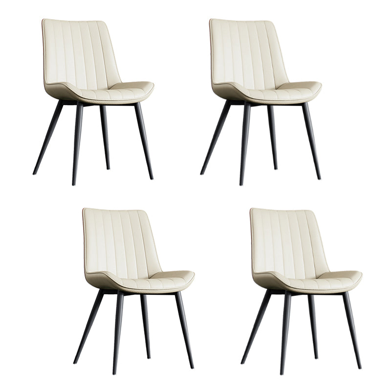 Home Scandinavian Arm Chair Upholstered Solid Back Metal Dining Room Chair Beige 4 Piece Set Clearhalo ' kitchen&dining_furn' 'Dining Chairs' 'Dining Tables & Seating' 'dining_chair' 'furn' 'furn_dining_chair' 'Furniture' 'furniture_dining_chair' 'Kitchen & Dining Furniture' 'kitchen' 3871149