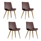 Home Scandinavian Arm Chair Upholstered Solid Back Metal Dining Room Chair Gold-Brown 4 Piece Set Clearhalo ' kitchen&dining_furn' 'Dining Chairs' 'Dining Tables & Seating' 'dining_chair' 'furn' 'furn_dining_chair' 'Furniture' 'furniture_dining_chair' 'Kitchen & Dining Furniture' 'kitchen' 3871164