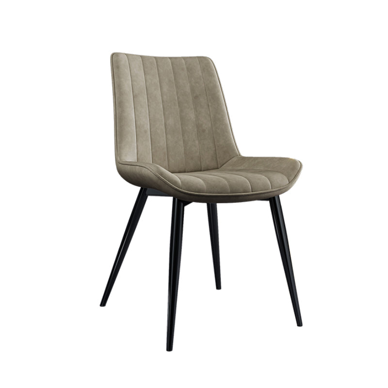 Home Scandinavian Arm Chair Upholstered Solid Back Metal Dining Room Chair Off-White 1 Piece Clearhalo ' kitchen&dining_furn' 'Dining Chairs' 'Dining Tables & Seating' 'dining_chair' 'furn' 'furn_dining_chair' 'Furniture' 'furniture_dining_chair' 'Kitchen & Dining Furniture' 'kitchen' 3871165