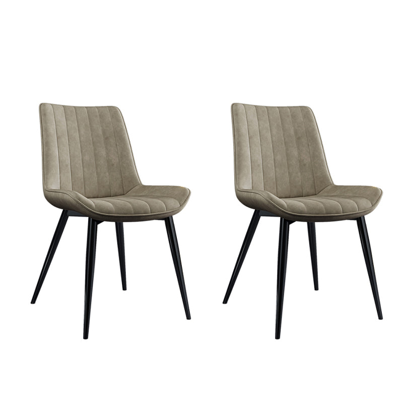 Home Scandinavian Arm Chair Upholstered Solid Back Metal Dining Room Chair Off-White 2 Piece Set Clearhalo ' kitchen&dining_furn' 'Dining Chairs' 'Dining Tables & Seating' 'dining_chair' 'furn' 'furn_dining_chair' 'Furniture' 'furniture_dining_chair' 'Kitchen & Dining Furniture' 'kitchen' 3871166