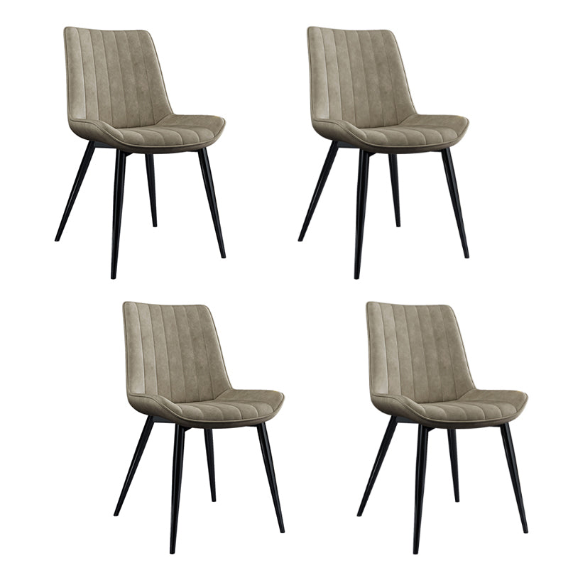 Home Scandinavian Arm Chair Upholstered Solid Back Metal Dining Room Chair Off-White 4 Piece Set Clearhalo ' kitchen&dining_furn' 'Dining Chairs' 'Dining Tables & Seating' 'dining_chair' 'furn' 'furn_dining_chair' 'Furniture' 'furniture_dining_chair' 'Kitchen & Dining Furniture' 'kitchen' 3871167