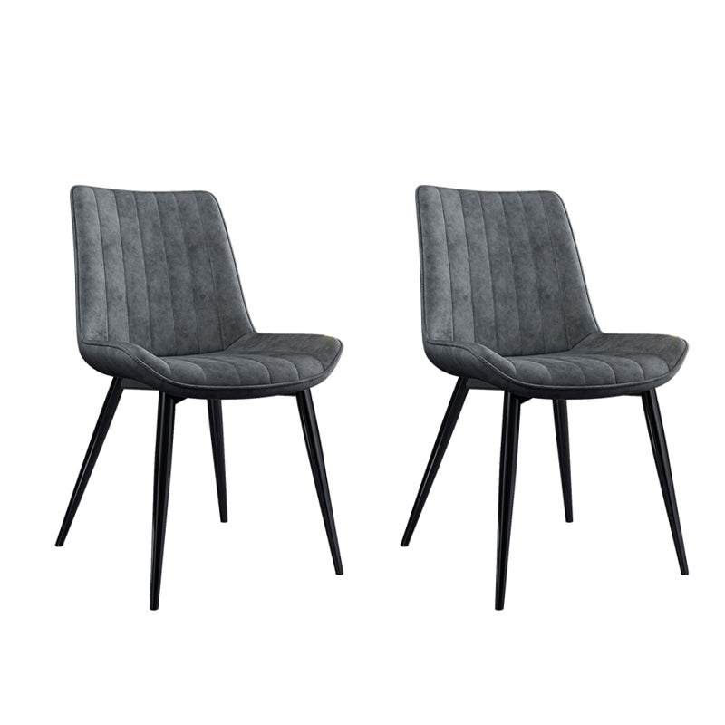 Home Scandinavian Arm Chair Upholstered Solid Back Metal Dining Room Chair Grey 2 Piece Set Clearhalo ' kitchen&dining_furn' 'Dining Chairs' 'Dining Tables & Seating' 'dining_chair' 'furn' 'furn_dining_chair' 'Furniture' 'furniture_dining_chair' 'Kitchen & Dining Furniture' 'kitchen' 3871169