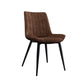 Home Scandinavian Arm Chair Upholstered Solid Back Metal Dining Room Chair Dark Brown 1 Piece Clearhalo ' kitchen&dining_furn' 'Dining Chairs' 'Dining Tables & Seating' 'dining_chair' 'furn' 'furn_dining_chair' 'Furniture' 'furniture_dining_chair' 'Kitchen & Dining Furniture' 'kitchen' 3871171