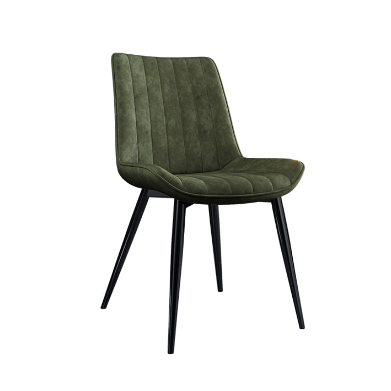 Home Scandinavian Arm Chair Upholstered Solid Back Metal Dining Room Chair Blackish Green 1 Piece Clearhalo ' kitchen&dining_furn' 'Dining Chairs' 'Dining Tables & Seating' 'dining_chair' 'furn' 'furn_dining_chair' 'Furniture' 'furniture_dining_chair' 'Kitchen & Dining Furniture' 'kitchen' 3871174