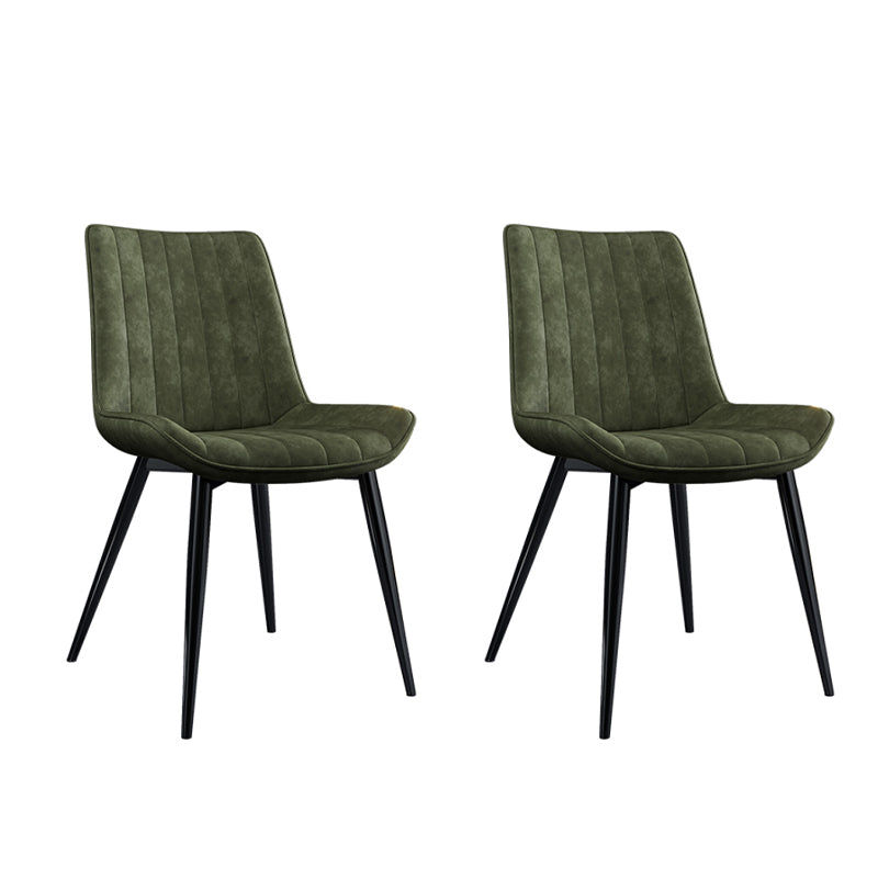 Home Scandinavian Arm Chair Upholstered Solid Back Metal Dining Room Chair Blackish Green 2 Piece Set Clearhalo ' kitchen&dining_furn' 'Dining Chairs' 'Dining Tables & Seating' 'dining_chair' 'furn' 'furn_dining_chair' 'Furniture' 'furniture_dining_chair' 'Kitchen & Dining Furniture' 'kitchen' 3871175