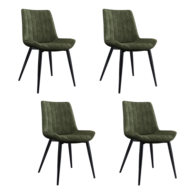 Home Scandinavian Arm Chair Upholstered Solid Back Metal Dining Room Chair Blackish Green 4 Piece Set Clearhalo ' kitchen&dining_furn' 'Dining Chairs' 'Dining Tables & Seating' 'dining_chair' 'furn' 'furn_dining_chair' 'Furniture' 'furniture_dining_chair' 'Kitchen & Dining Furniture' 'kitchen' 3871176