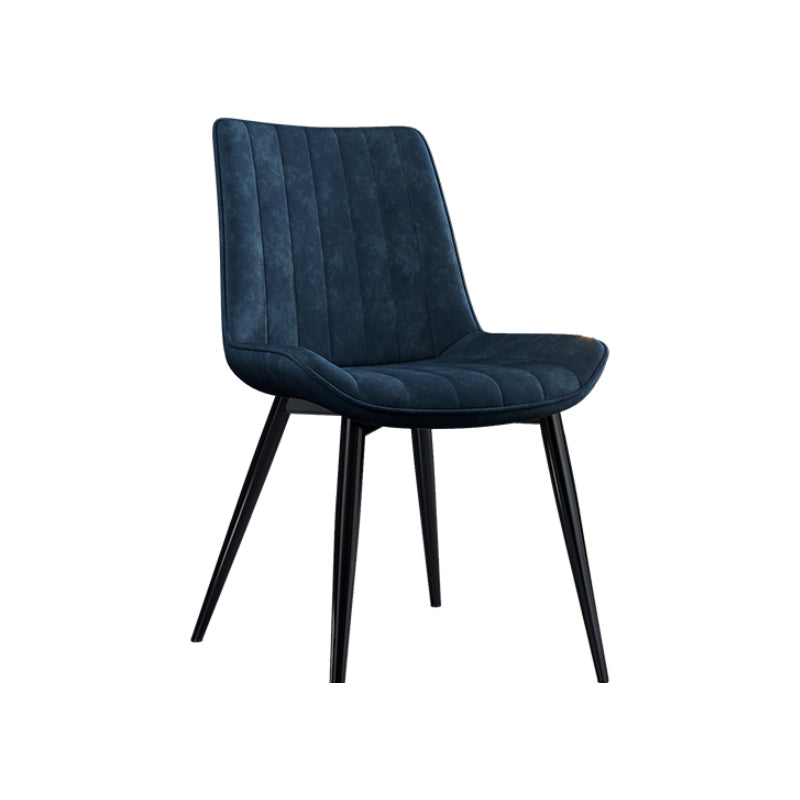 Home Scandinavian Arm Chair Upholstered Solid Back Metal Dining Room Chair Blue 1 Piece Clearhalo ' kitchen&dining_furn' 'Dining Chairs' 'Dining Tables & Seating' 'dining_chair' 'furn' 'furn_dining_chair' 'Furniture' 'furniture_dining_chair' 'Kitchen & Dining Furniture' 'kitchen' 3871177