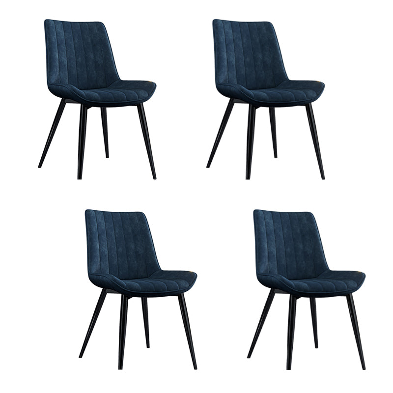 Home Scandinavian Arm Chair Upholstered Solid Back Metal Dining Room Chair Blue 4 Piece Set Clearhalo ' kitchen&dining_furn' 'Dining Chairs' 'Dining Tables & Seating' 'dining_chair' 'furn' 'furn_dining_chair' 'Furniture' 'furniture_dining_chair' 'Kitchen & Dining Furniture' 'kitchen' 3871179
