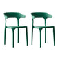 Scandinavian Style Plastic Chair Kitchen Dining Room Open Back Arm Chairs Blackish Green 2 Piece Set Clearhalo ' kitchen&dining_furn' 'Dining Chairs' 'Dining Tables & Seating' 'dining_chair' 'furn' 'furn_dining_chair' 'Furniture' 'furniture_dining_chair' 'Kitchen & Dining Furniture' 'kitchen' 3871186