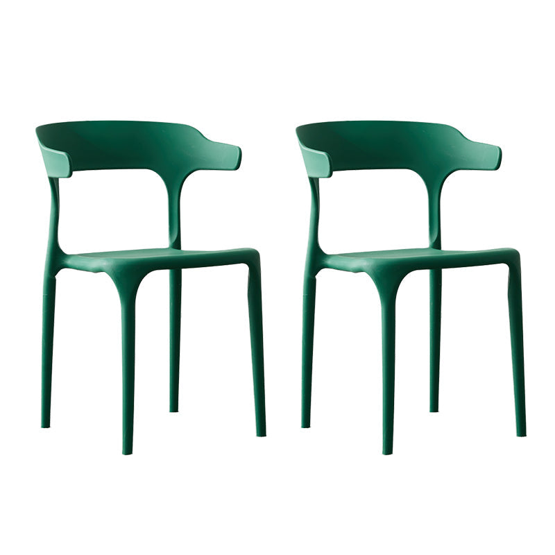 Scandinavian Style Plastic Chair Kitchen Dining Room Open Back Arm Chairs Blackish Green 2 Piece Set Clearhalo ' kitchen&dining_furn' 'Dining Chairs' 'Dining Tables & Seating' 'dining_chair' 'furn' 'furn_dining_chair' 'Furniture' 'furniture_dining_chair' 'Kitchen & Dining Furniture' 'kitchen' 3871186