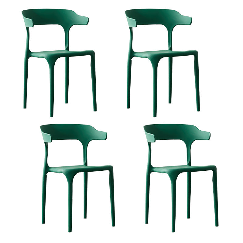 Scandinavian Style Plastic Chair Kitchen Dining Room Open Back Arm Chairs Blackish Green 4 Piece Set Clearhalo ' kitchen&dining_furn' 'Dining Chairs' 'Dining Tables & Seating' 'dining_chair' 'furn' 'furn_dining_chair' 'Furniture' 'furniture_dining_chair' 'Kitchen & Dining Furniture' 'kitchen' 3871187
