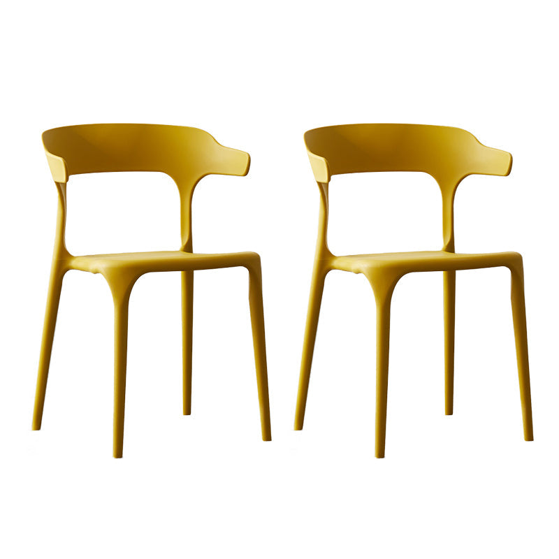 Scandinavian Style Plastic Chair Kitchen Dining Room Open Back Arm Chairs Ginger 2 Piece Set Clearhalo ' kitchen&dining_furn' 'Dining Chairs' 'Dining Tables & Seating' 'dining_chair' 'furn' 'furn_dining_chair' 'Furniture' 'furniture_dining_chair' 'Kitchen & Dining Furniture' 'kitchen' 3871191